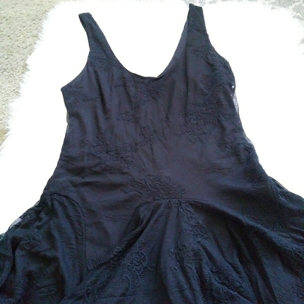 Little black dress with lace overlay
